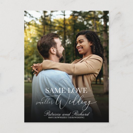 Same Love Downsize結婚のシンプル写エレガント真 ポストカード (正面)