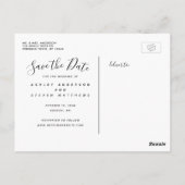 Same Love Hand Lettered Script Photo Save the Date ポストカード (裏面)