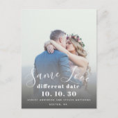 Same Love Hand Lettered Script Photo Save the Date ポストカード (正面)
