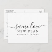 Same Love New 結婚 Planの日程の変更 ポストカード (正面/裏面)