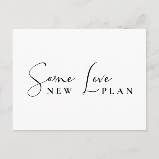 Same Love New 結婚 Planの日程の変更 案内ポストカード (正面)