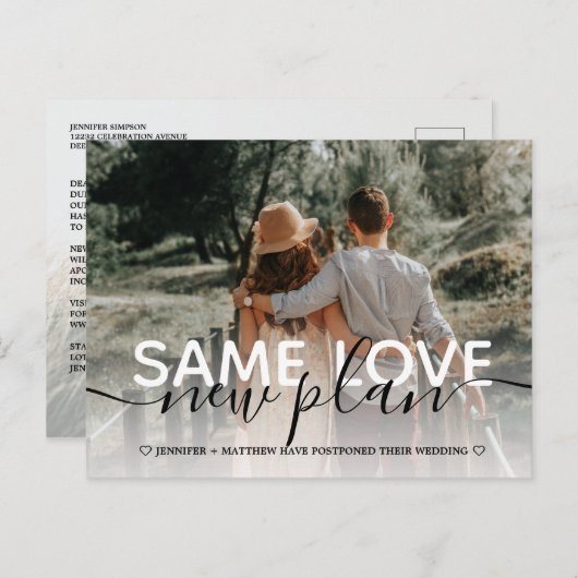 Same Love New Plan's 結婚タイポグラフィ写真 案内ポストカード (正面/裏面)