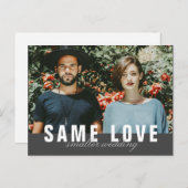 Same Love Smallの写真結婚発表 インビテーションポストカード (正面/裏面)
