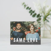 Same Love Smallの写真結婚発表 インビテーションポストカード (スタンド正面)