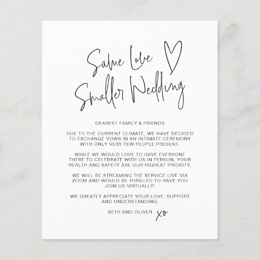 Same Love Smallの発表を結婚予算に計上 チラシ (正面)