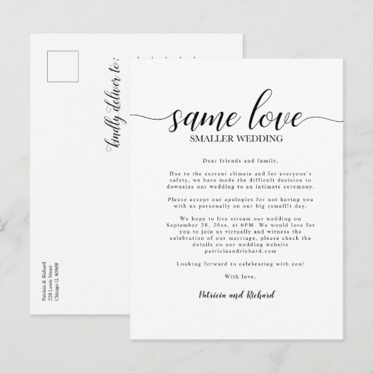 Same Love Small結婚's Downsize結婚's ポストカード (正面/裏面)