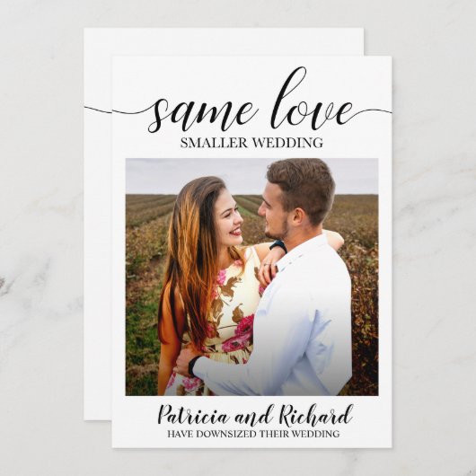 Same Love Small結婚's Downsize結婚's 招待状 (正面/裏面)