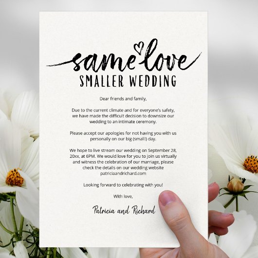 Same Love Small結婚's Downsize結婚's 招待状