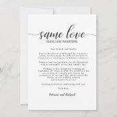 Same Love Small結婚's Downsize結婚's 招待状 (正面)