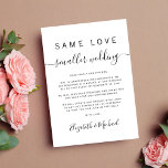 Same Love Small 結婚's 案内状<br><div class="desc">状況もしが必要な場合は結婚、あなたのオリジナルの拡張ゲストリストを知らせるこシンプルとができるシックなダウンサイ結婚ズの発表。「Same Love Smaller」は結婚、スワ書ッシュとタイポグラフィとスクリプシンプルトの組み合わせでコンテンポラリーある。メッセージを簡単にパーソナライズしたり、署名のようなスクリプトに名前を追加したり、友人や家族が利用できるように結婚は、反対側に自分のWebサイトを追加して、式のライブストリーミングリンクなどの詳細な情報を見つけることができます。</div>