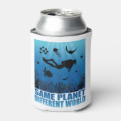 Same Planet Different World Scuba Diver 缶クーラー (缶正面)