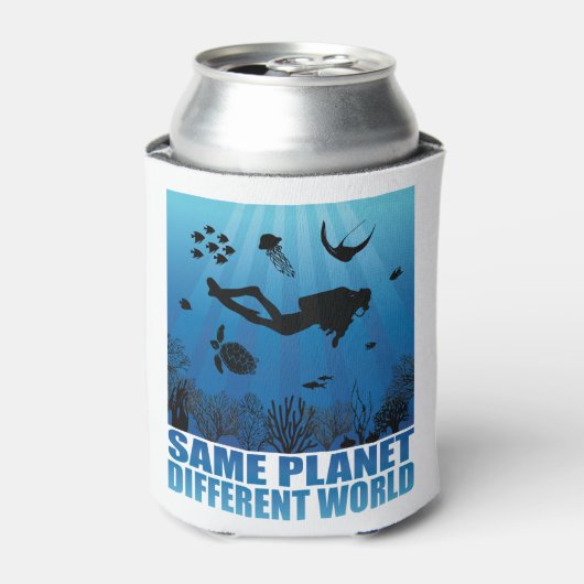 Same Planet Different World Scuba Diver 缶クーラー (缶正面)