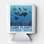 Same Planet Different World Scuba Diver 缶クーラー (裏面)