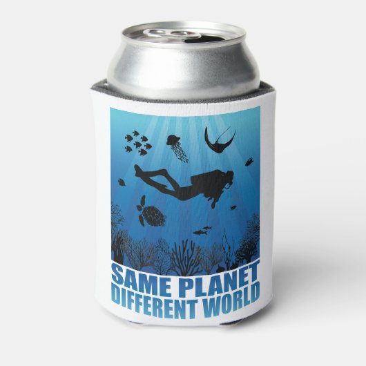 Same Planet Different World Scuba Diver 缶クーラー (缶裏面)
