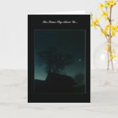 "Same Sky Above Us" – 月と星のグリーティングカード カード (黄色い花)