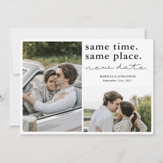 Same Time Same Place New Date Save The Date Card セーブザデート (正面)