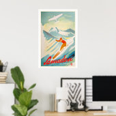 Samedan Engadin Switzerland Vintage Ski Poster ポスター (ホームオフィス)