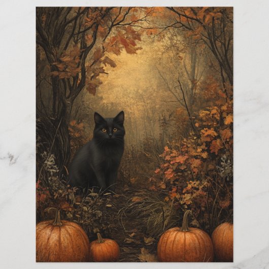 Samhain Black Cat Scrapbook Paper (正面)