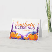 Samhain Blessings Pumpkins & Candles Halloween シーズンカード (正面)