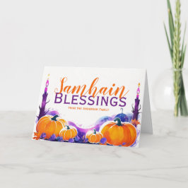 Samhain Blessings Pumpkins & Candles Halloween シーズンカード