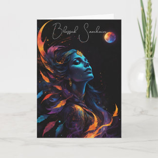 Samhain Pagan Witch Blessed Halloween Fall Night カード