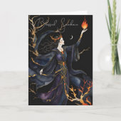 Samhain Pagan Witch Blessed Halloween Fall Night カード (正面)