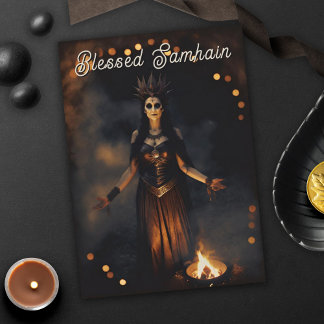 Samhain Pagan Witch Blessed Halloween Fall Night カード