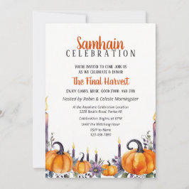Samhain Party Fall Pumpkins & Candles Invitation 招待状