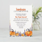 Samhain Party Fall Pumpkins & Candles Invitation 招待状 (スタンド正面)