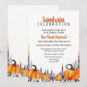 Samhain Party Fall Pumpkins & Candles Invitation 招待状 (正面/裏面)