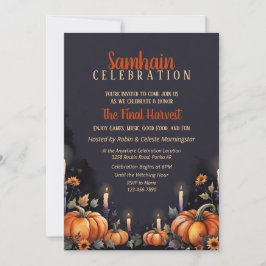 Samhain Party Fall Pumpkins & Candles Invitation 招待状