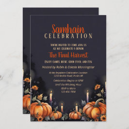Samhain Party Fall Pumpkins & Candles Invitation 招待状