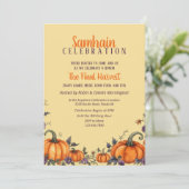 Samhain Party Fall Pumpkins & Leaves Invitation 招待状 (スタンド正面)