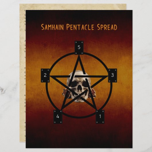Samhain Tarot Spread 2 Sided Paper Book of Shadows (正面/裏面)