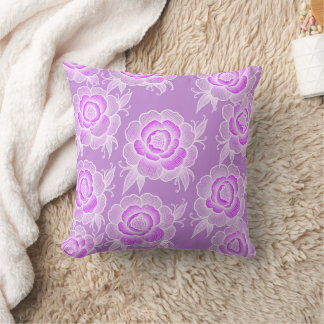 Sami 💜 バロックスタイルの紫の花柄 クッション