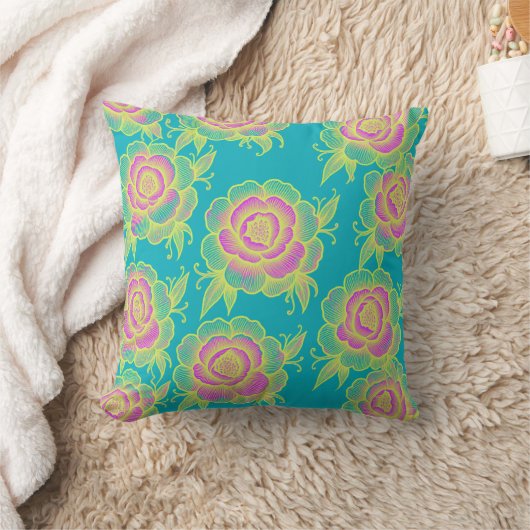 Sami 💜 Purple Baroque Floral クッション (ブランケット)