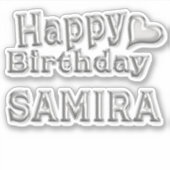Samira Happy Birthday silver Aufkleber Sticker シール (正面)