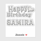 Samira Happy Birthday silver Aufkleber Sticker シール (シート)