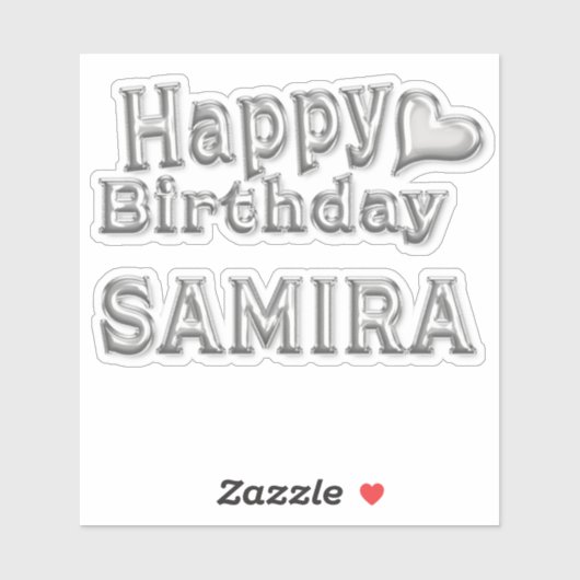 Samira Happy Birthday silver Aufkleber Sticker シール (シート)