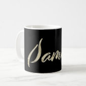 Samira white gold Handwriting Tasse Kaffeetasse コーヒーマグカップ (正面左)