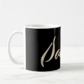 Samira white gold Handwriting Tasse Kaffeetasse コーヒーマグカップ (左)