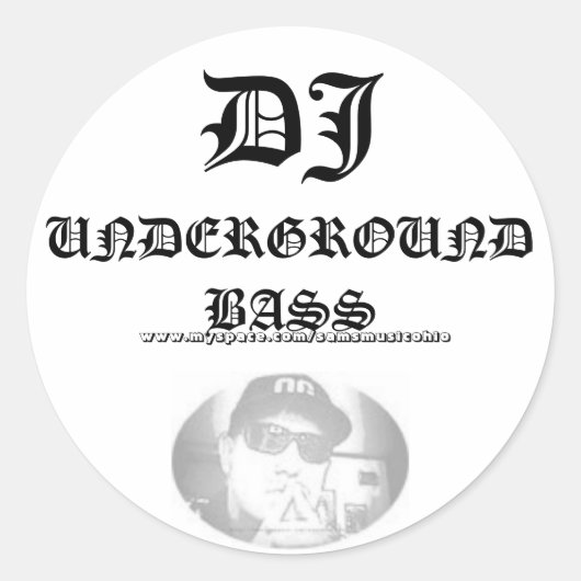 SamixMusic, DJ, UNDERGROUND BASS, www.myspace.. ラウンドシール (正面)