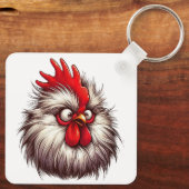 "Sammy Silkie Chicken Face" Aluminum Keychain キーホルダー (裏面)