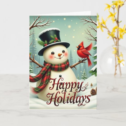 Sammy Snowman Christmas カード (黄色い花)