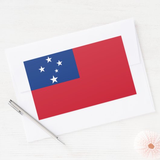 Samoa Flag 長方形シール (封筒)