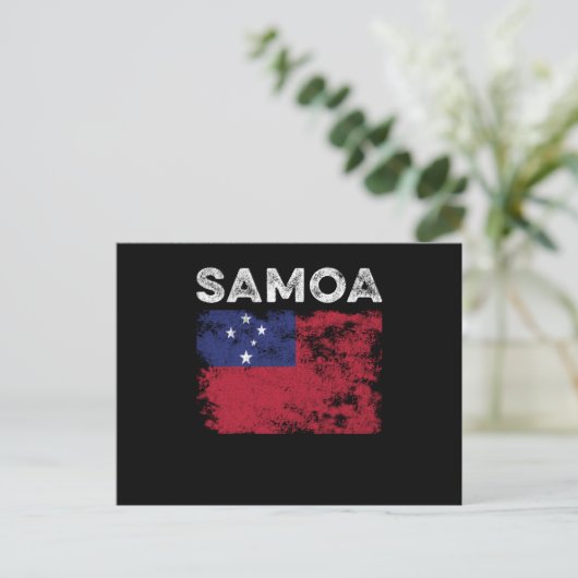 Samoa Flag Distressed - Samoan Flag ポストカード (スタンド正面)