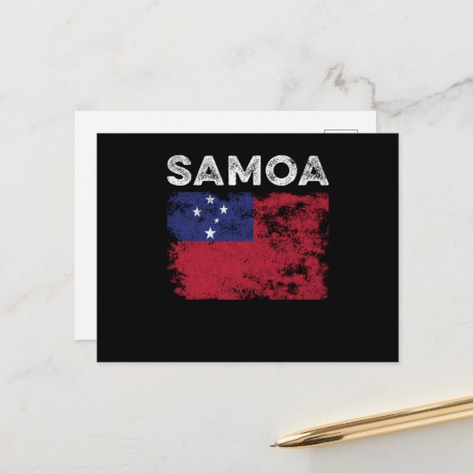 Samoa Flag Distressed - Samoan Flag ポストカード (正面/裏面インサイチュ)