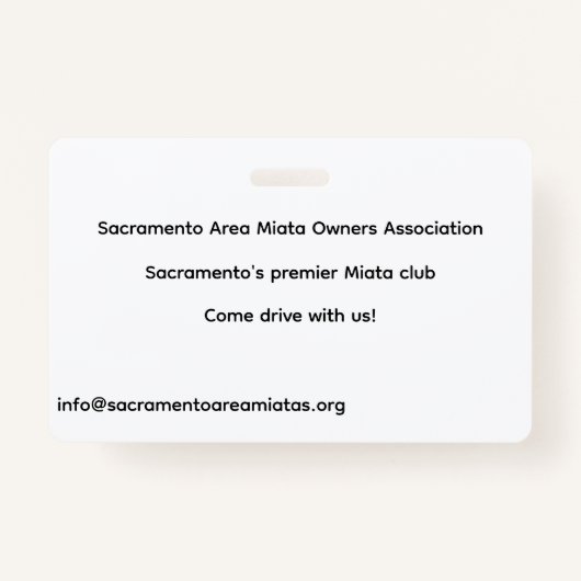 SAMOA Membership Card バッジ (裏面)