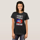 Samoa Samoan Flag Happiness Is Being Married To A  Tシャツ (正面フル)