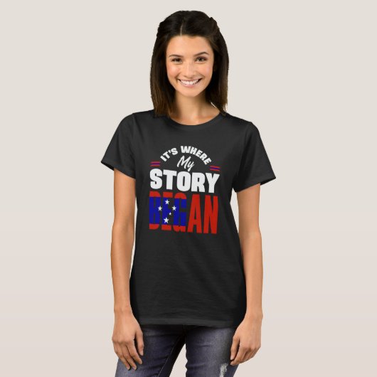 Samoa Samoan Samoa Flag Its Where My Story Began Tシャツ (正面フル)